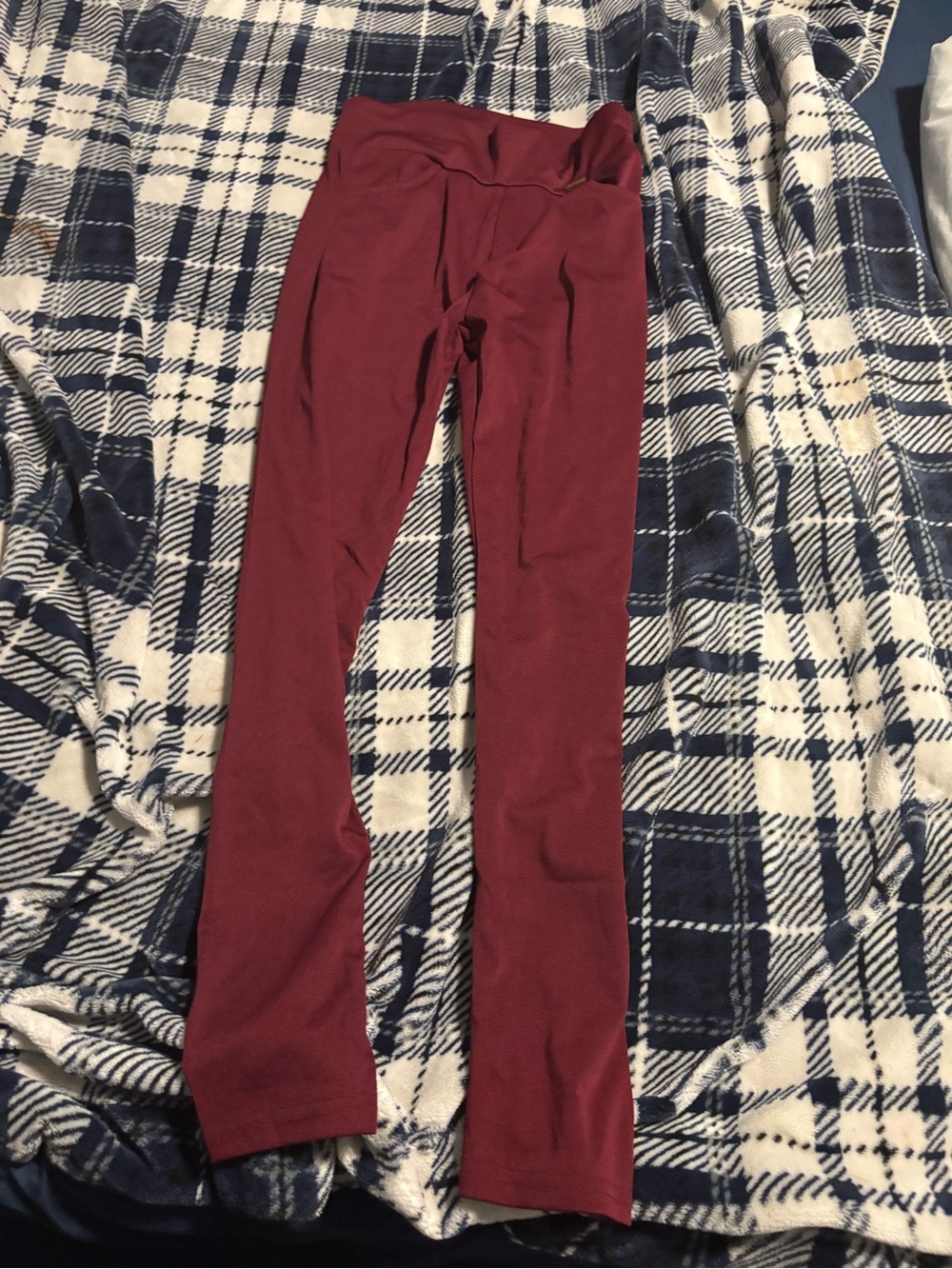 High-Waist Wine Red Leggings new